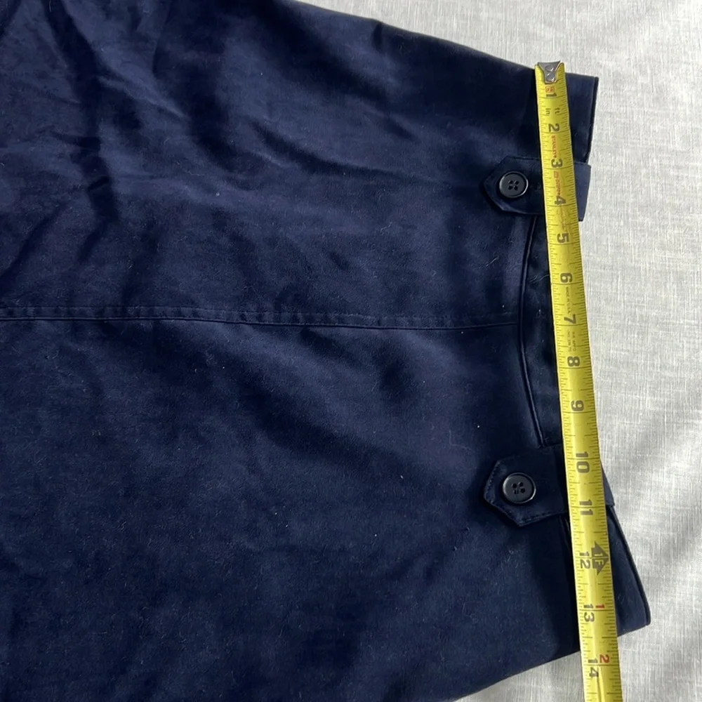 🌞 Coldwater Creek Navy blue lined maxi skirt zips button belt loops 10P